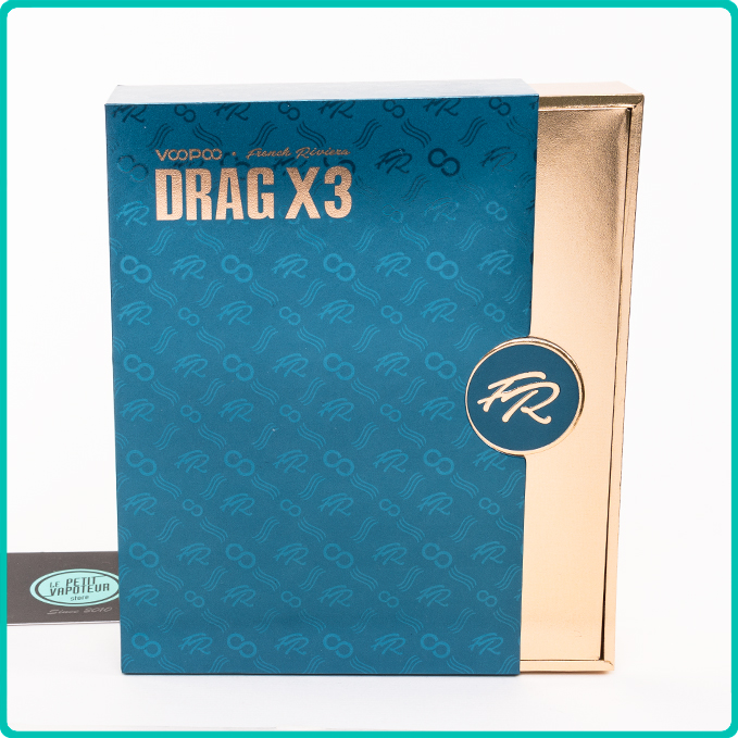 Packaging de la Drag X3 Edition French Riviera Voopoo